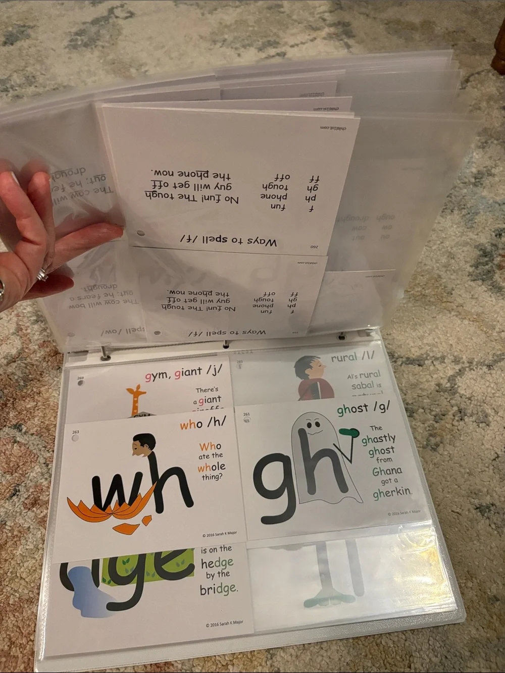 Phonics Vowel Cards – Kids Learning Flashcards (White, Multicolor)